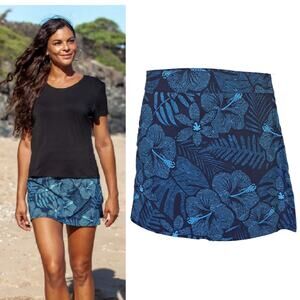 RipSkirt Hawaii Wrap Mini Skirt Small Length 1 Moonlight Maui Blue Floral